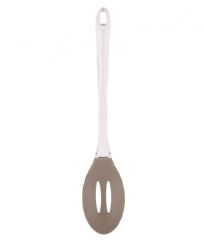 Silicone slotted spoon with PS handle