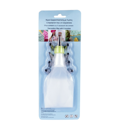 Decoration bag with 9 nozzles