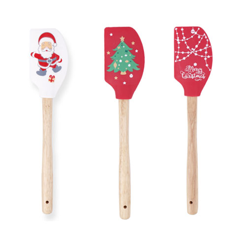 Silicone spatula with wooden handle(with printing)