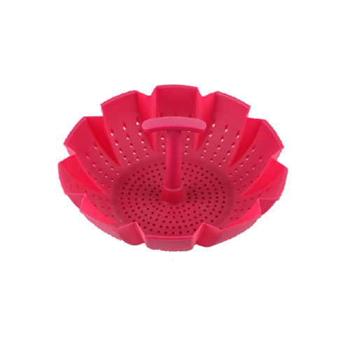 Silicone steamer with PP handle,Steamer Basket, steam cooking basket