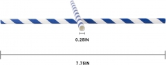 Disposable Paper Straws Blue Striped 144pcs/bag
