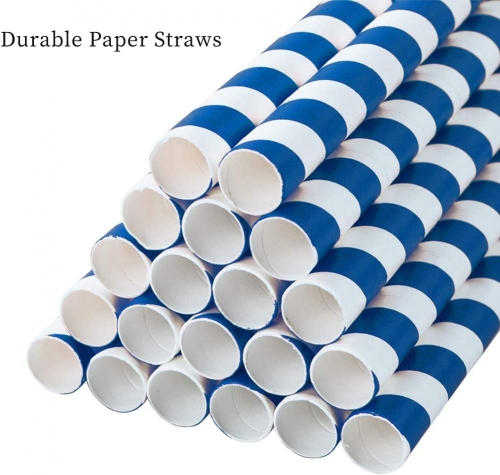 Navy Blue Drinking Custom Straws 100 Pack