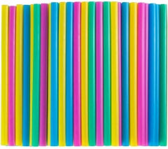 9 Inch Long Wide Drinking Plastic Straw 100 Pack