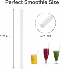 Custom White Paper Drinking Straws 100 Pack