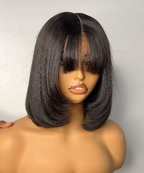 Raw 2x6 HD Lace Straight Fringe Bangs Wig