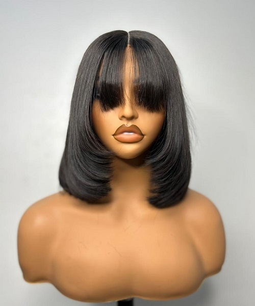 Raw 2x6 HD Lace Straight Fringe Bangs Wig