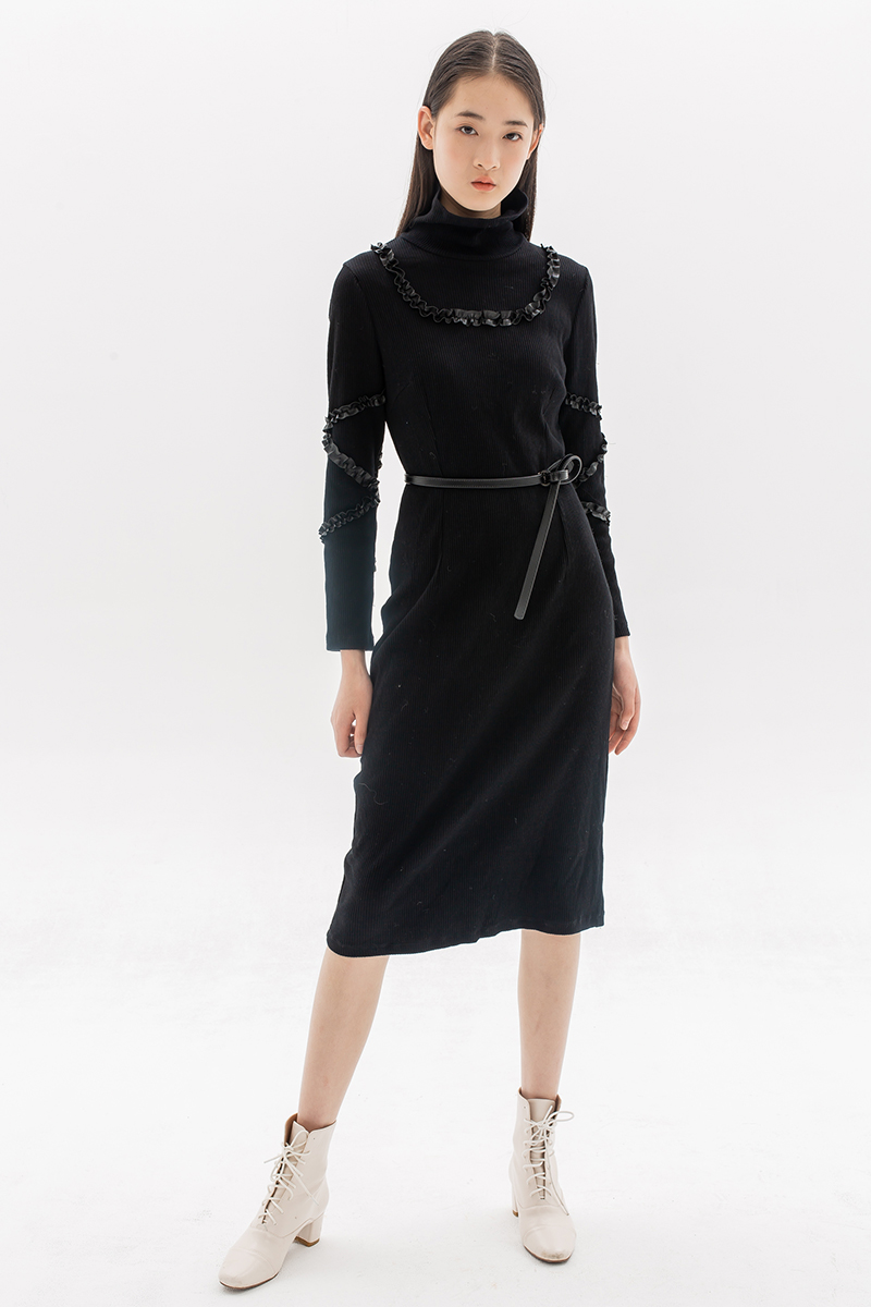 Black Knit Long Dress