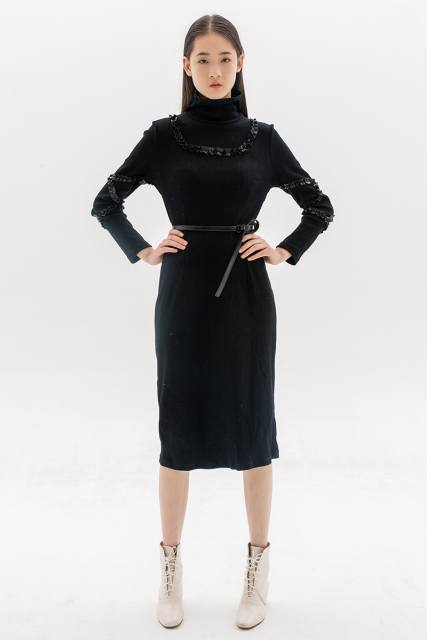 Black Knit Long Dress
