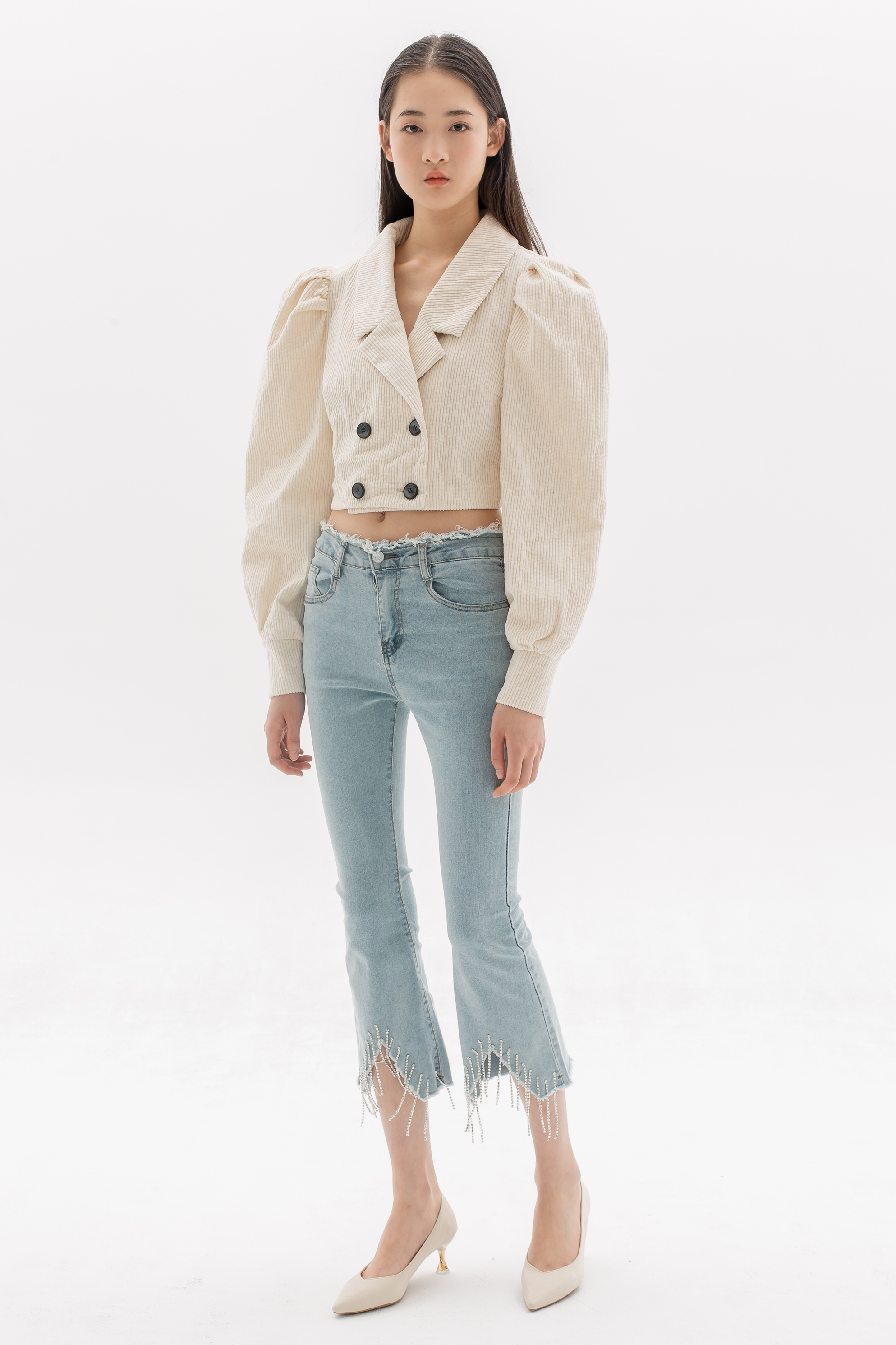 Beige Corduroy Blazer