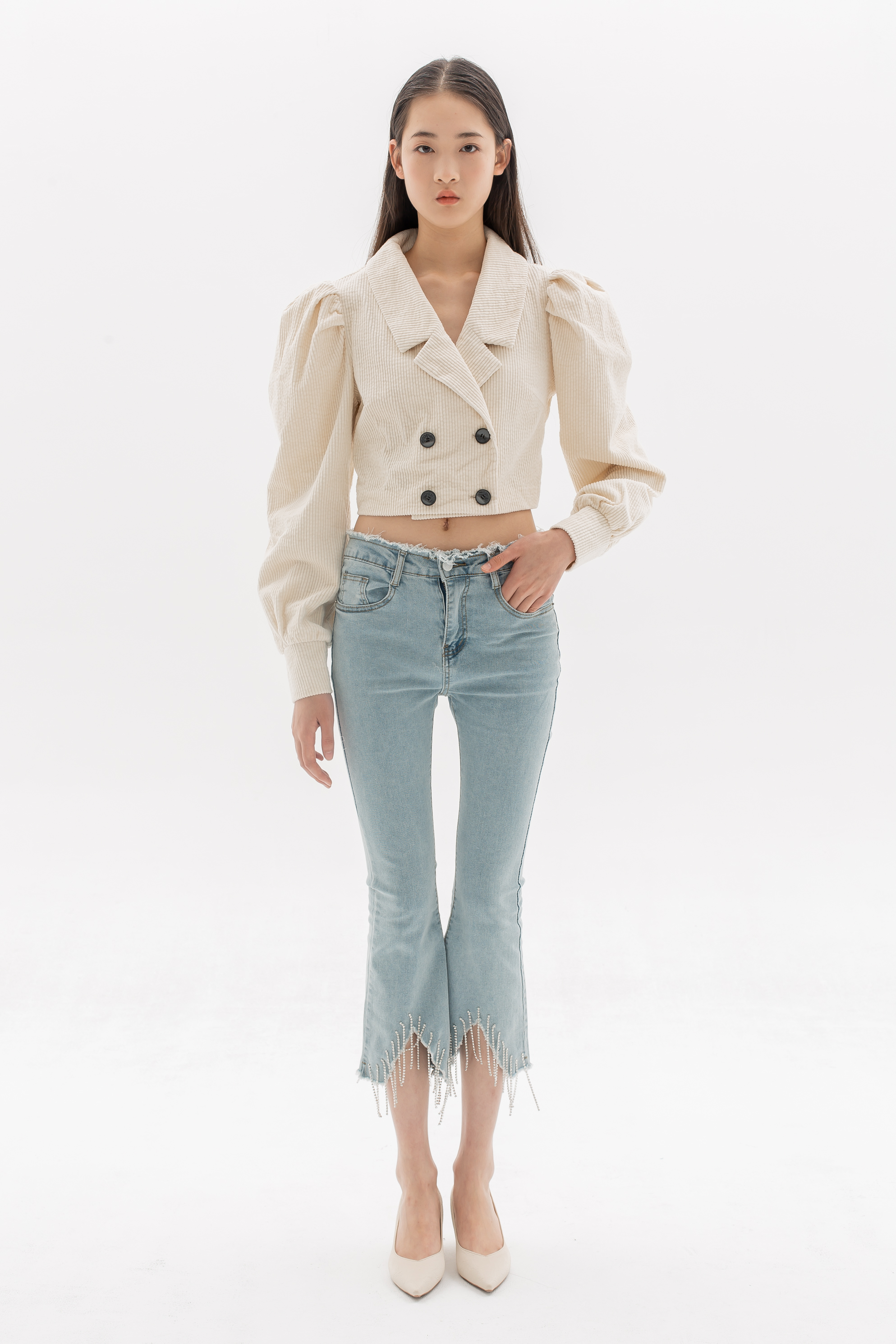 Beige Corduroy Blazer