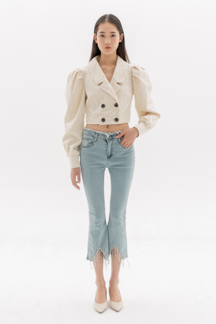Beige Corduroy Blazer