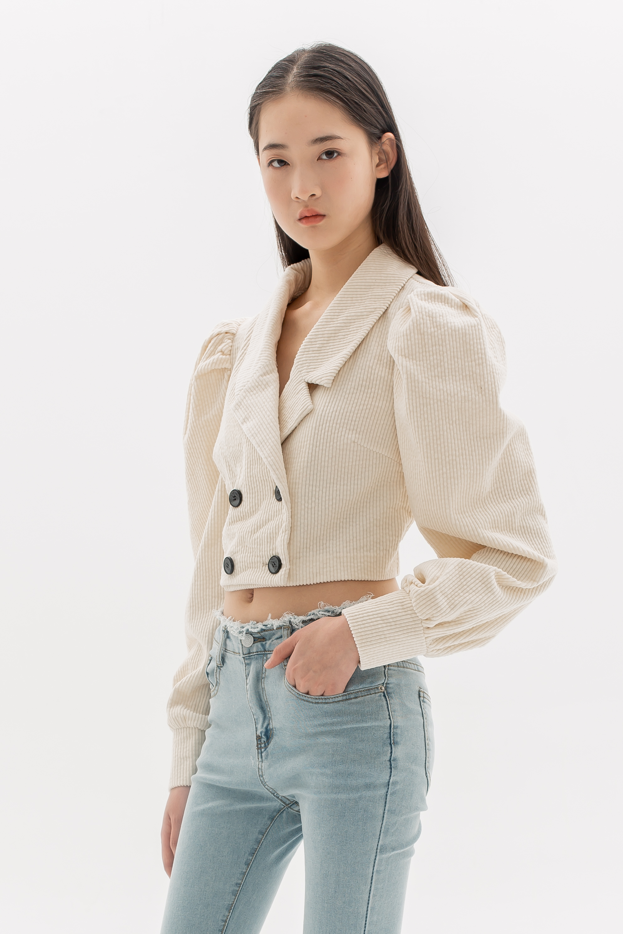 Beige Corduroy Blazer