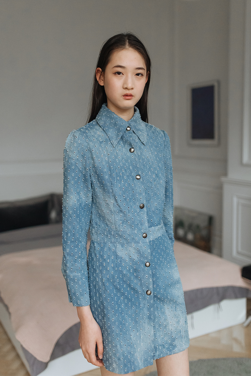 Denim Blouse Dress