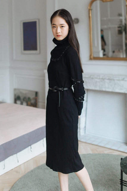 Black Knit Long Dress