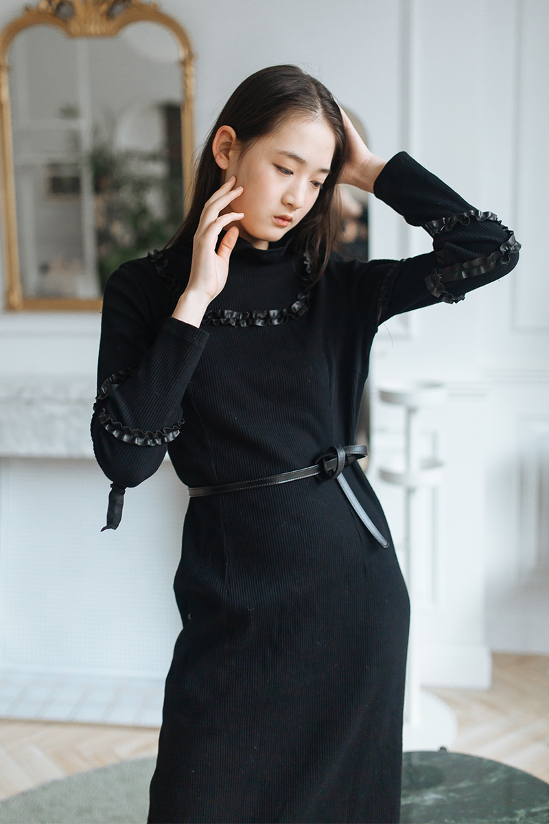 Black Knit Long Dress