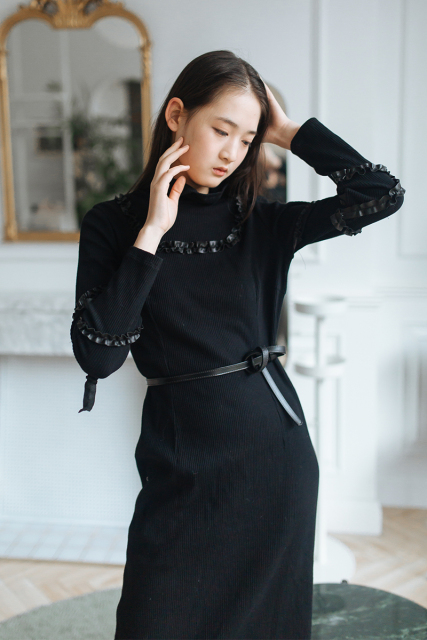 Black Knit Long Dress