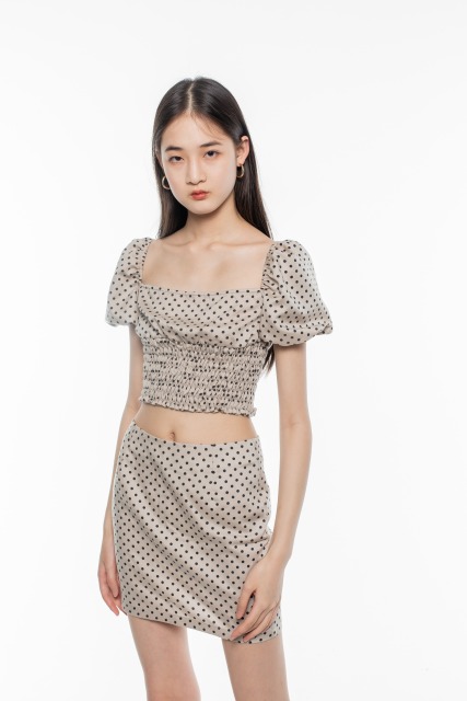 Khaki Dotted Set