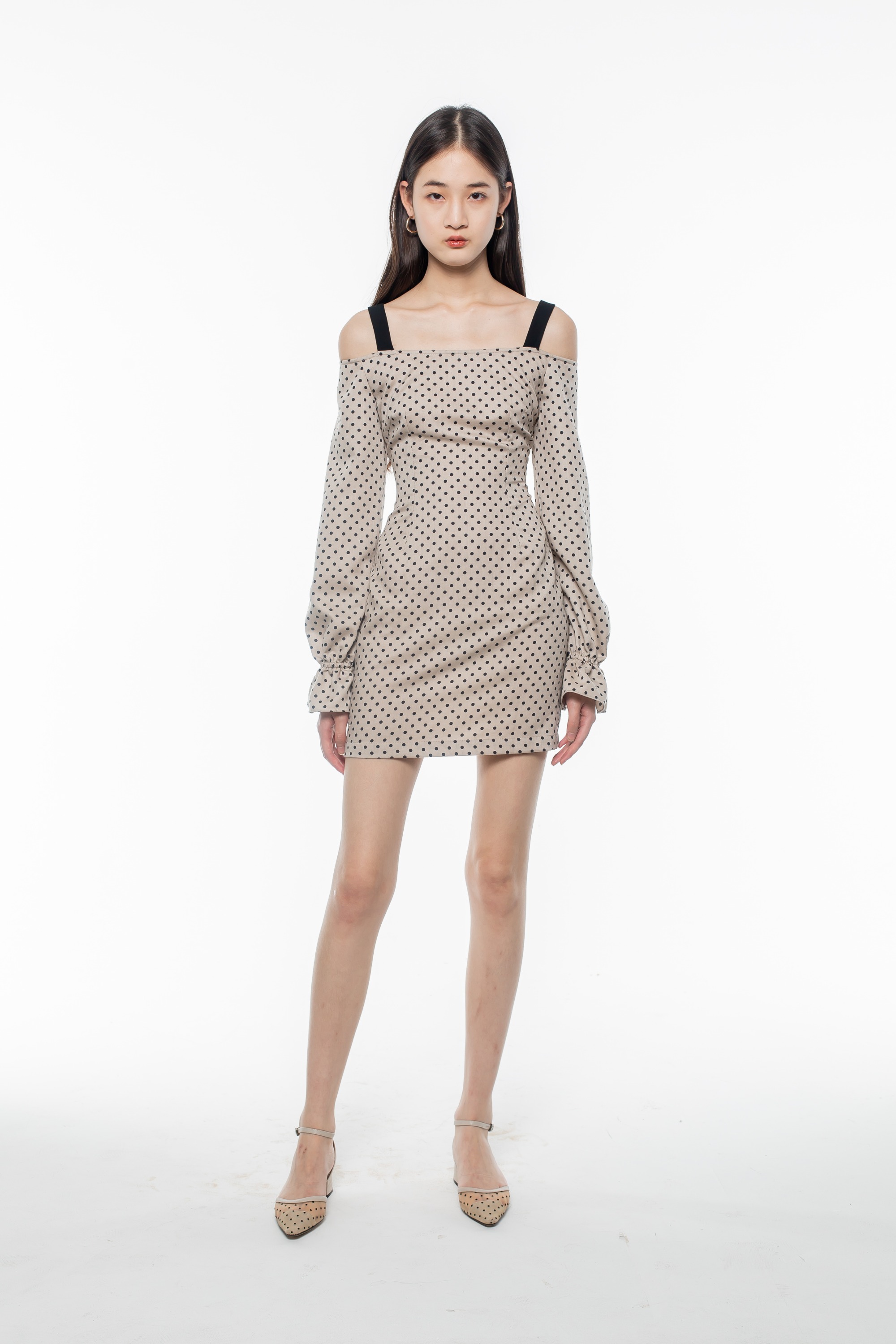 Khaki Dotted Dress
