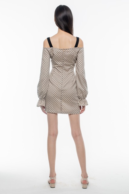 Khaki Dotted Dress