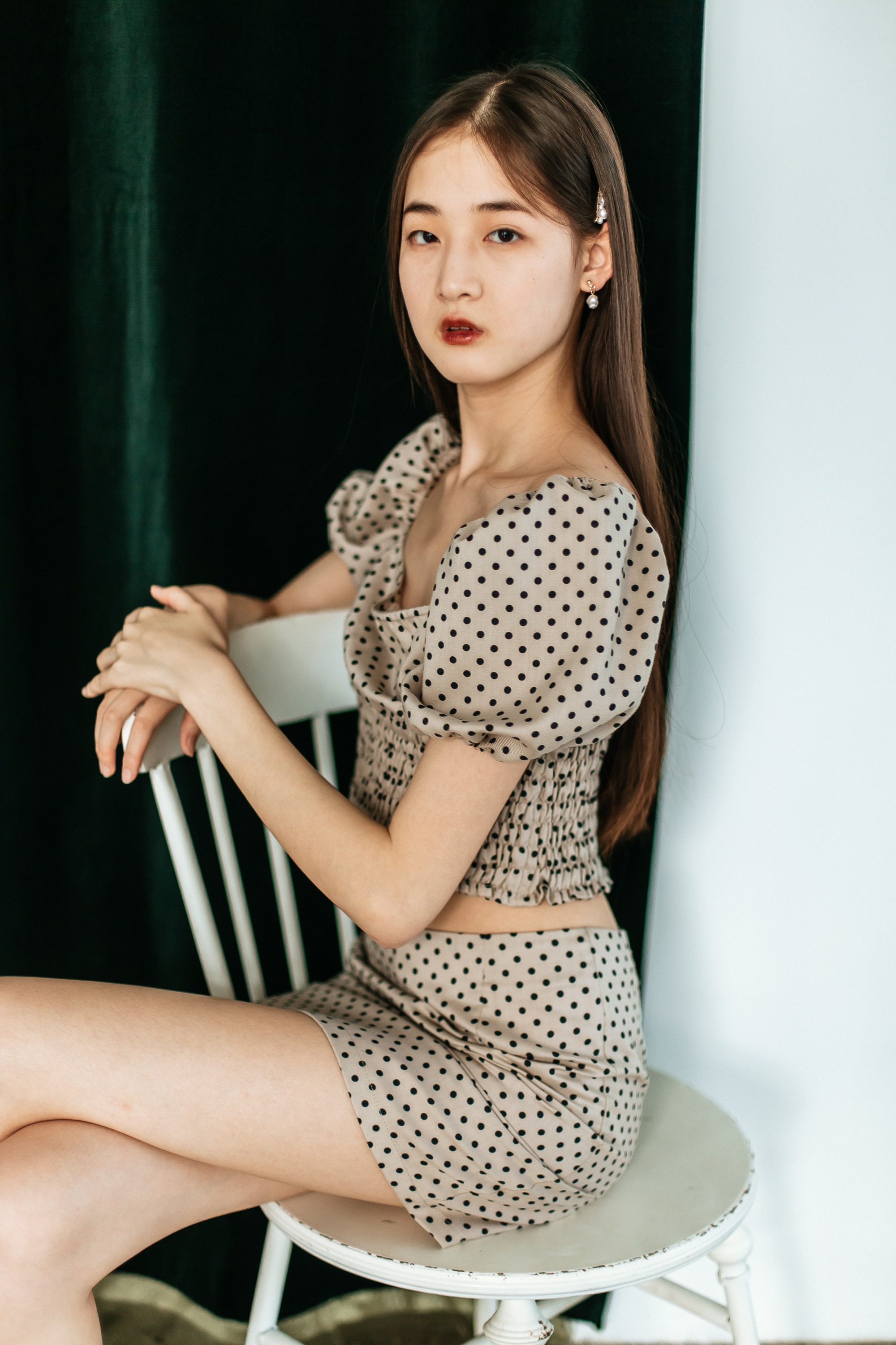 Khaki Dotted Set