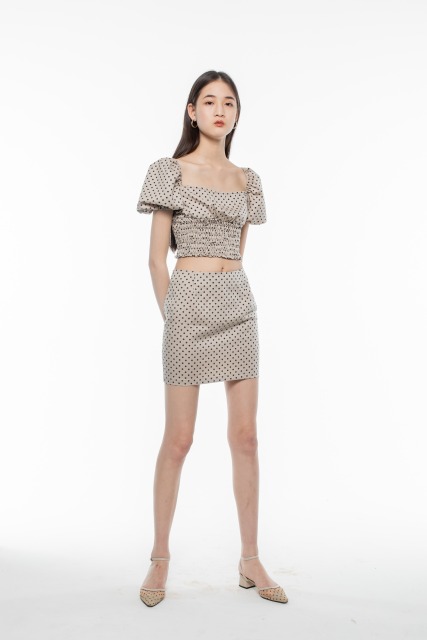 Khaki Dotted Set