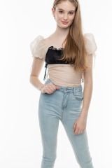 Apricot Organza Top