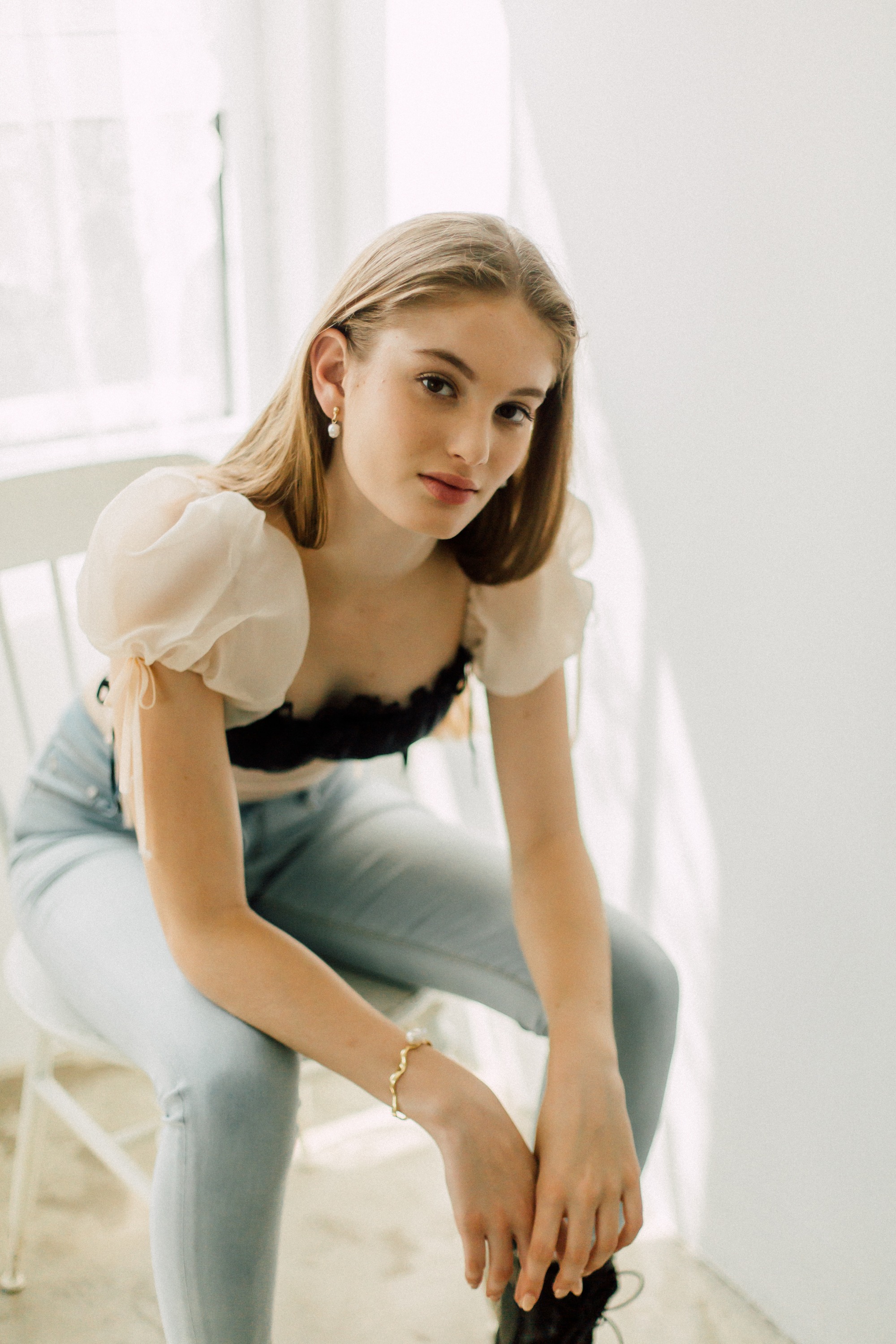 Apricot Organza Top