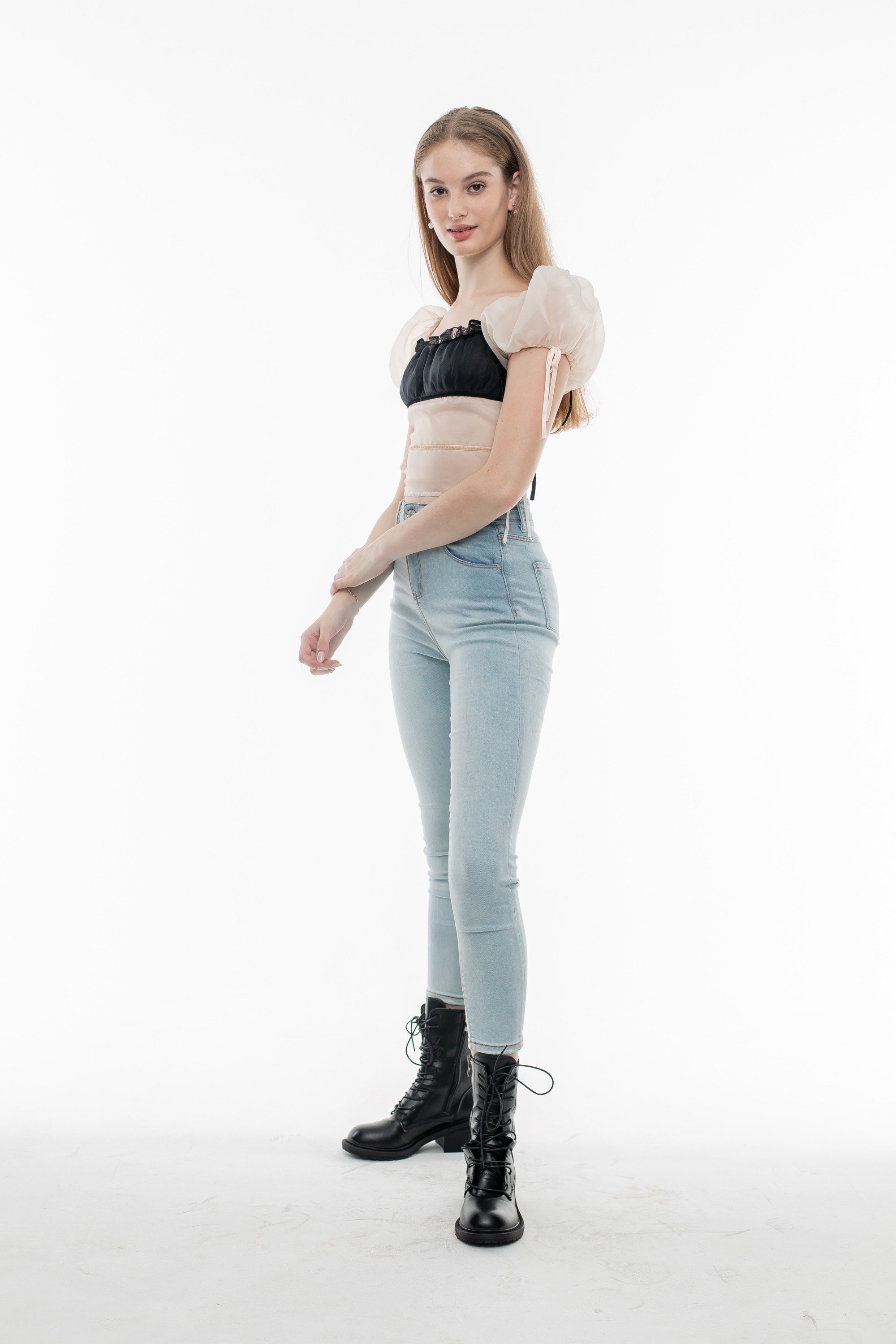 Apricot Organza Top