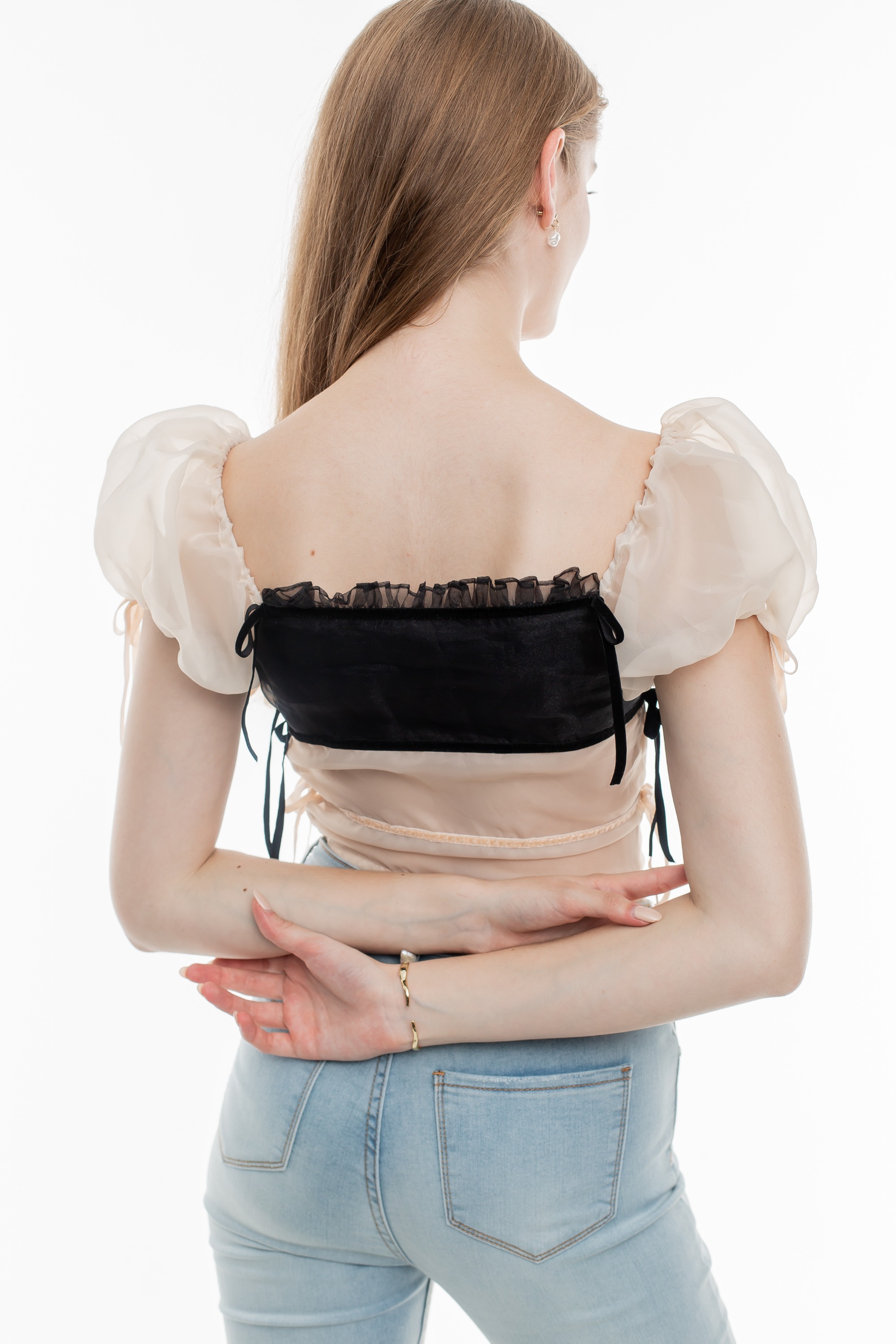 Apricot Organza Top
