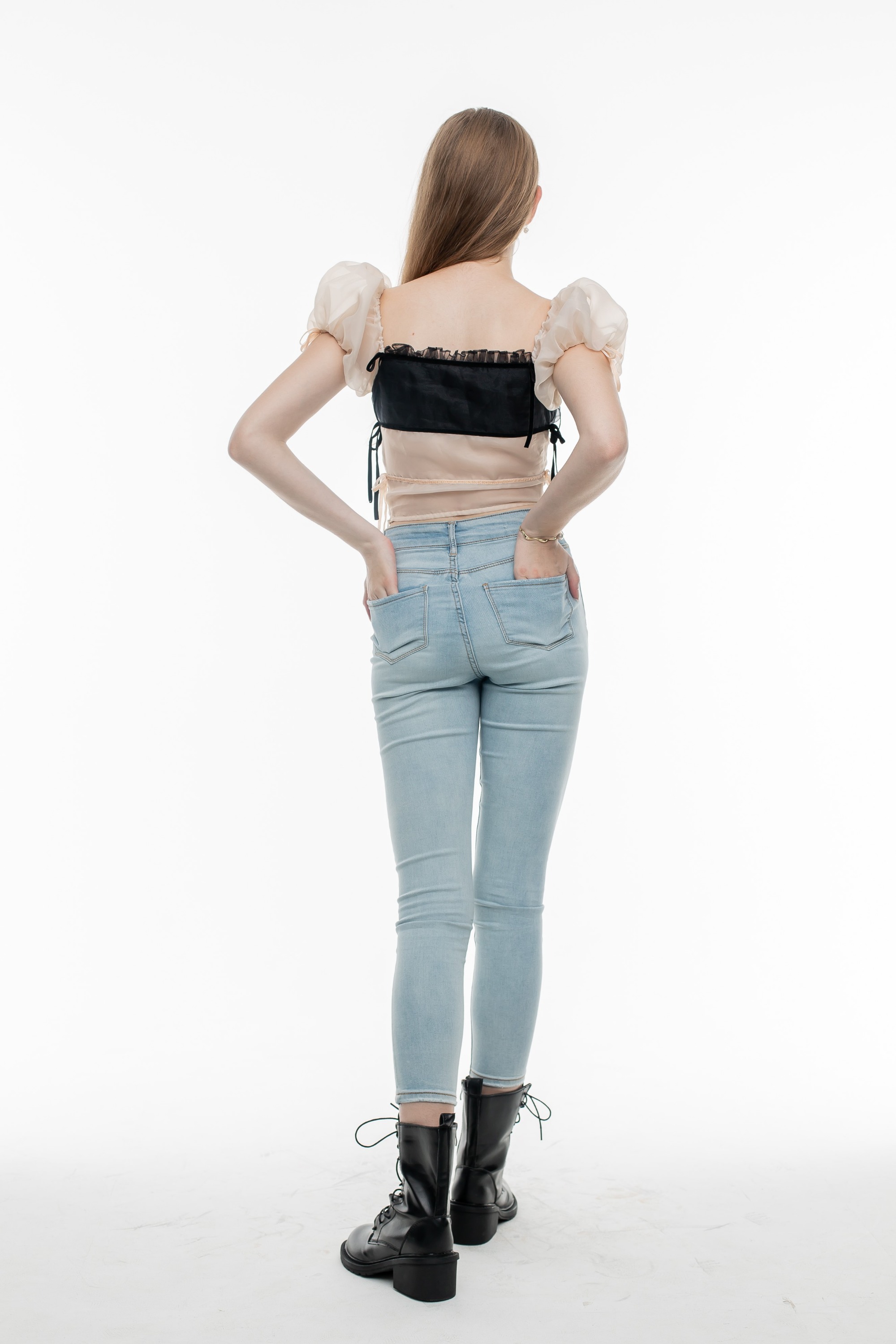 Apricot Organza Top