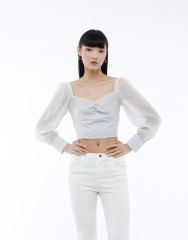 Light Blue Chiffon Top