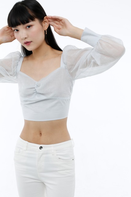Light Blue Chiffon Top