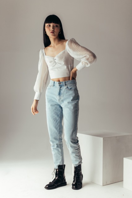 Light Blue Chiffon Top