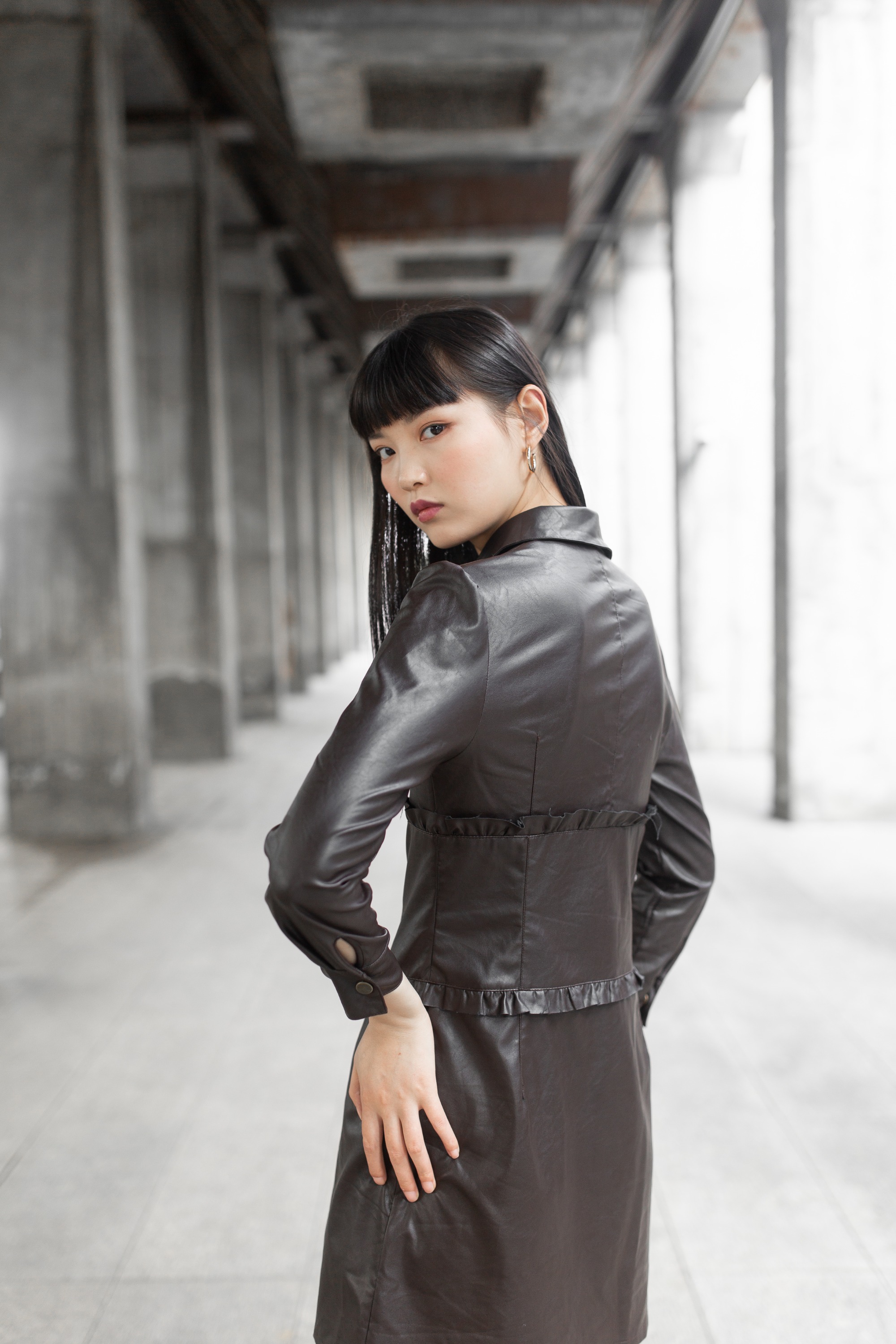 Leather Brown Dress