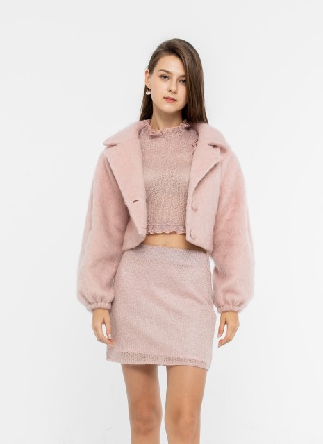 Pink Wool Coat