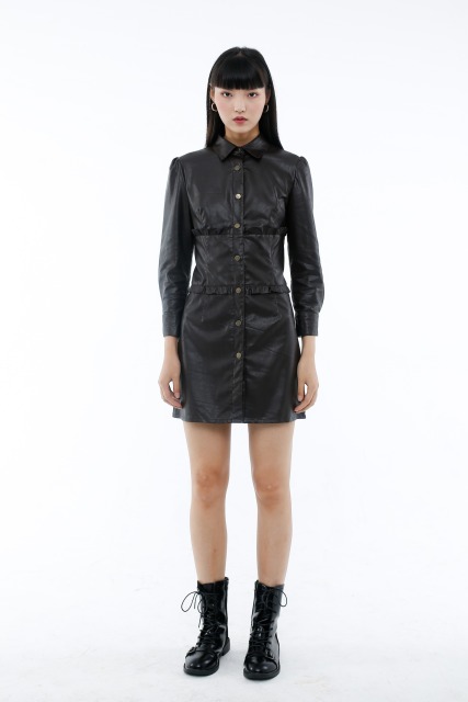 Leather Brown Dress