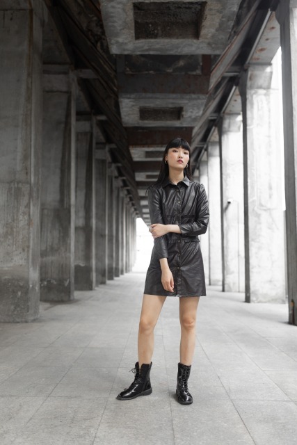 Leather Brown Dress