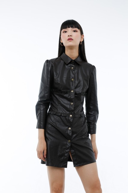 Leather Brown Dress
