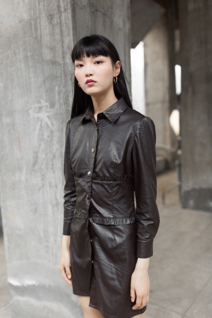 Leather Brown Dress