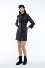 Leather Brown Dress