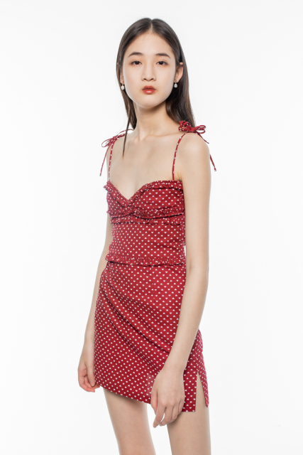Red Heart-dotted Dress