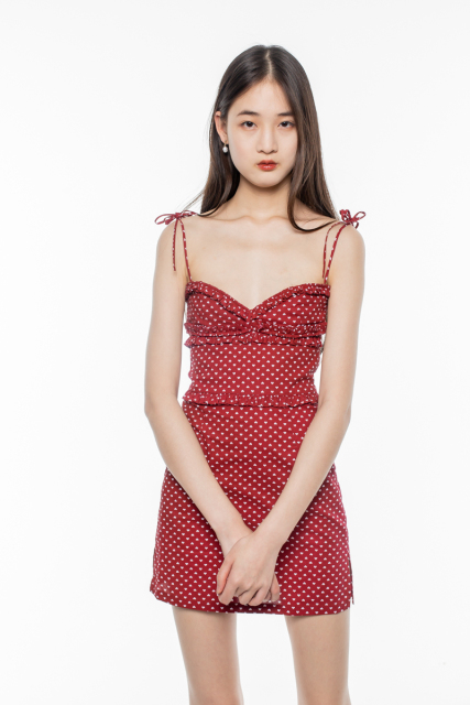 Red Heart-dotted Dress