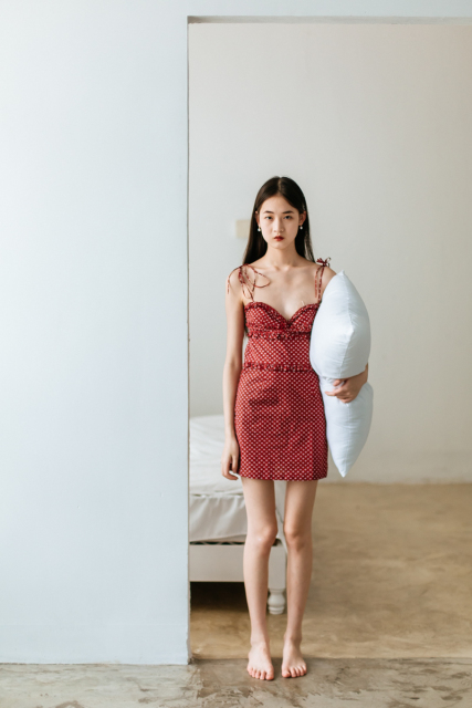 Red Heart-dotted Dress