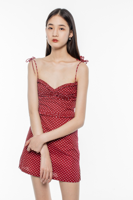 Red Heart-dotted Dress