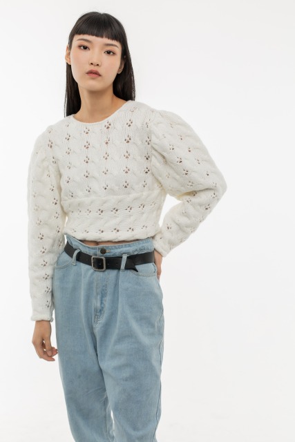 White Hollow Sweater