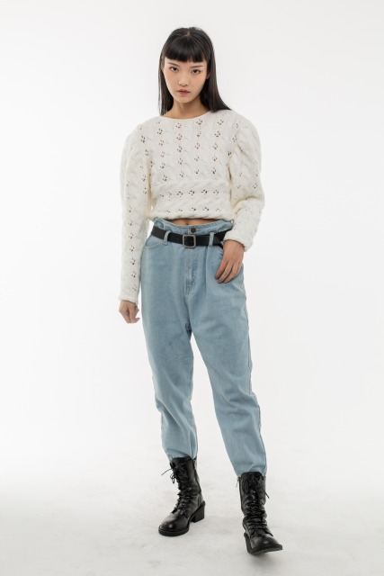 White Hollow Sweater