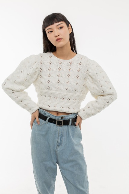 White Hollow Sweater