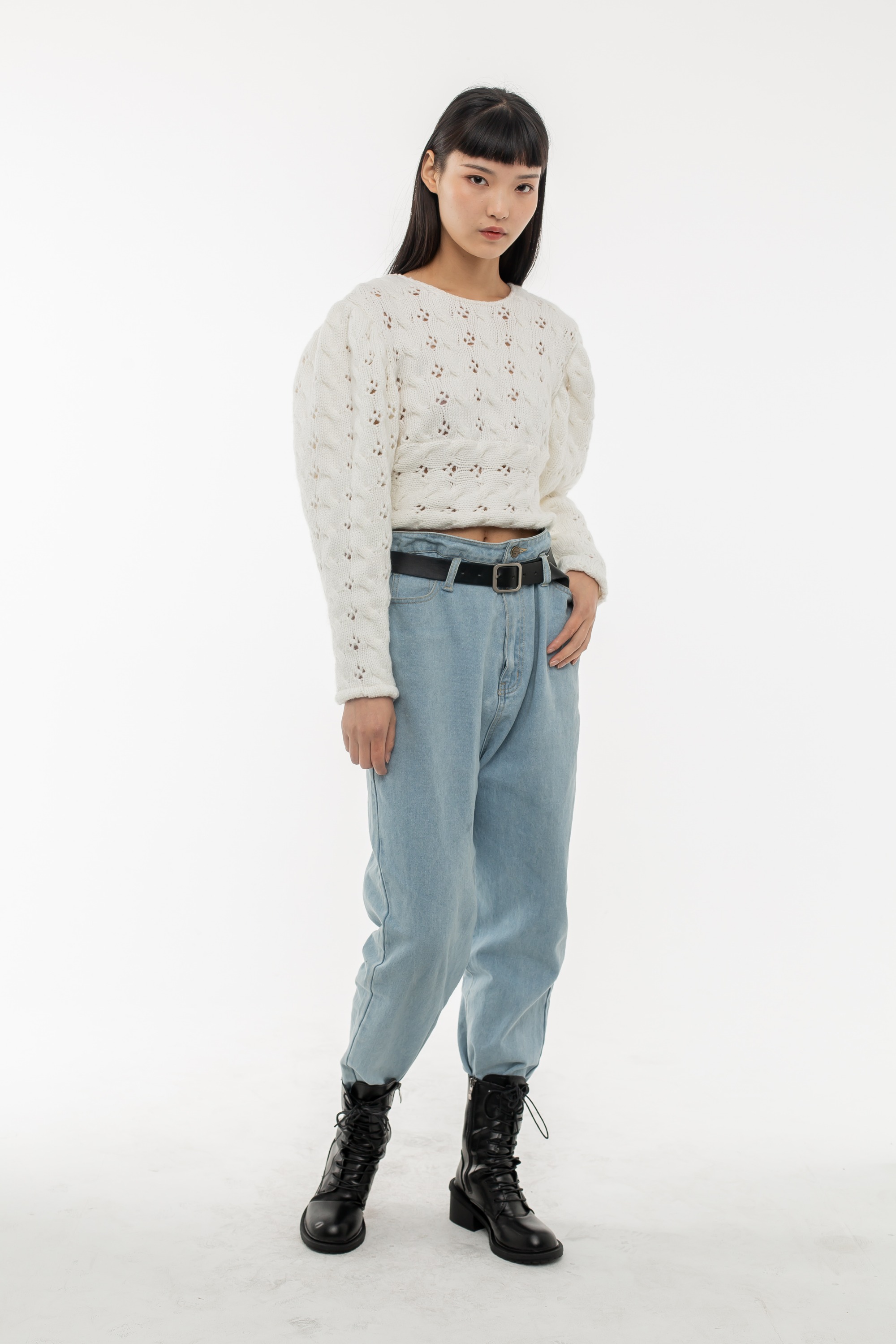 White Hollow Sweater