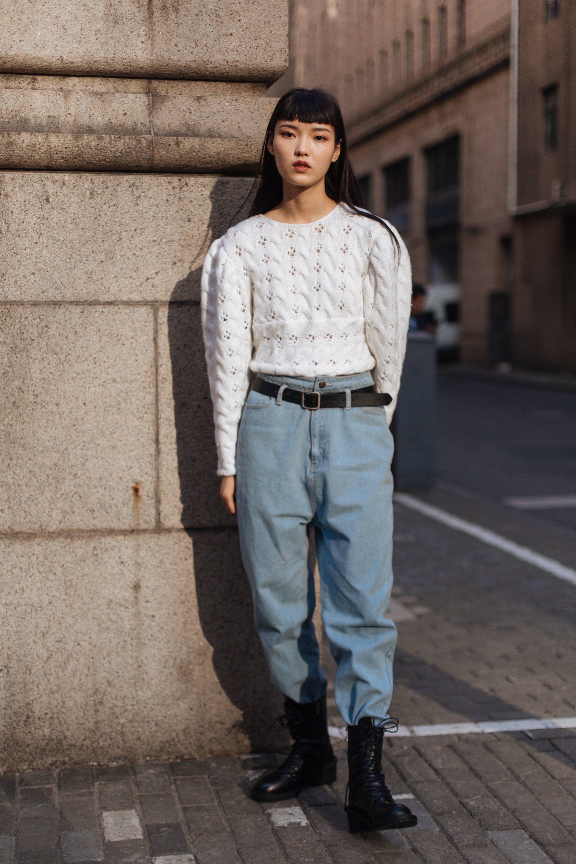 White Hollow Sweater