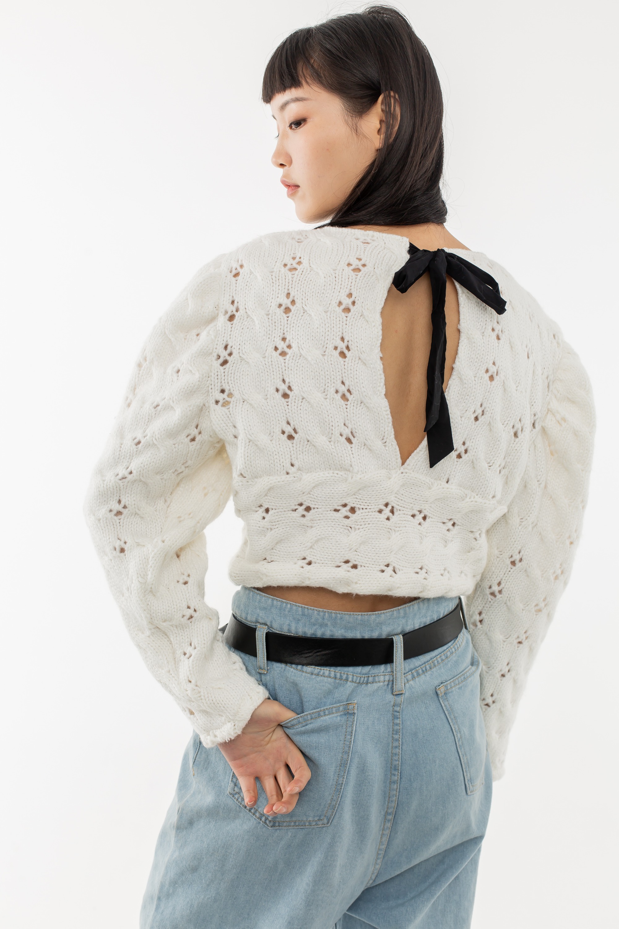 White Hollow Sweater